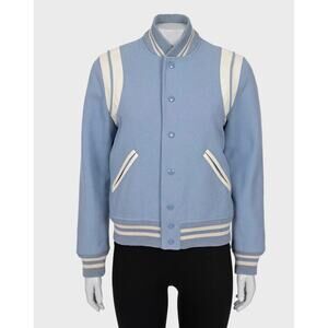 Saint Laurent Light Blue Wool Bomber Jacket FR40 / L